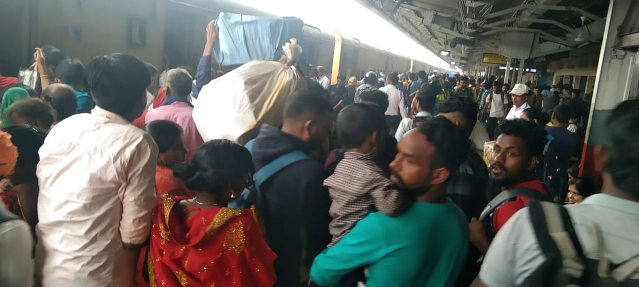 Have to push and pull to board trains going to Bihar