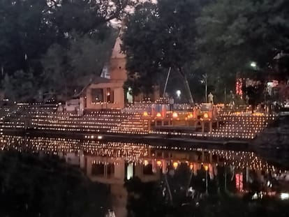 Gomti origin place illuminated with 51 hundred lamps