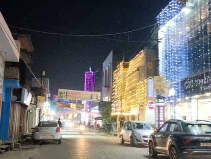 City bathed in lights on Diwali