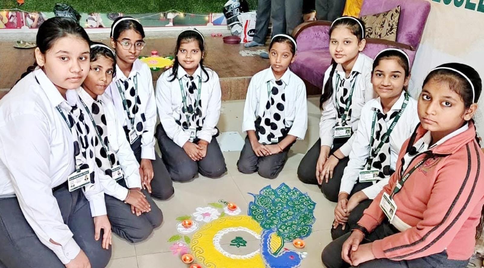 Surgical sparkler team topped in rangoli decoration
