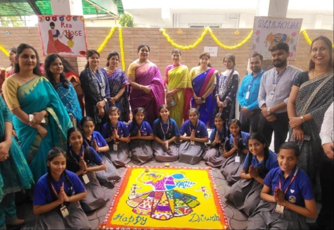 Green and Red House became winners in Rangoli competition