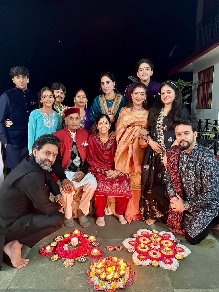 Union Minister Anurag Thakur celebrated Diwali festival in his native village.