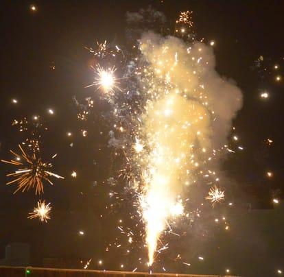 Every house in the district was illuminated