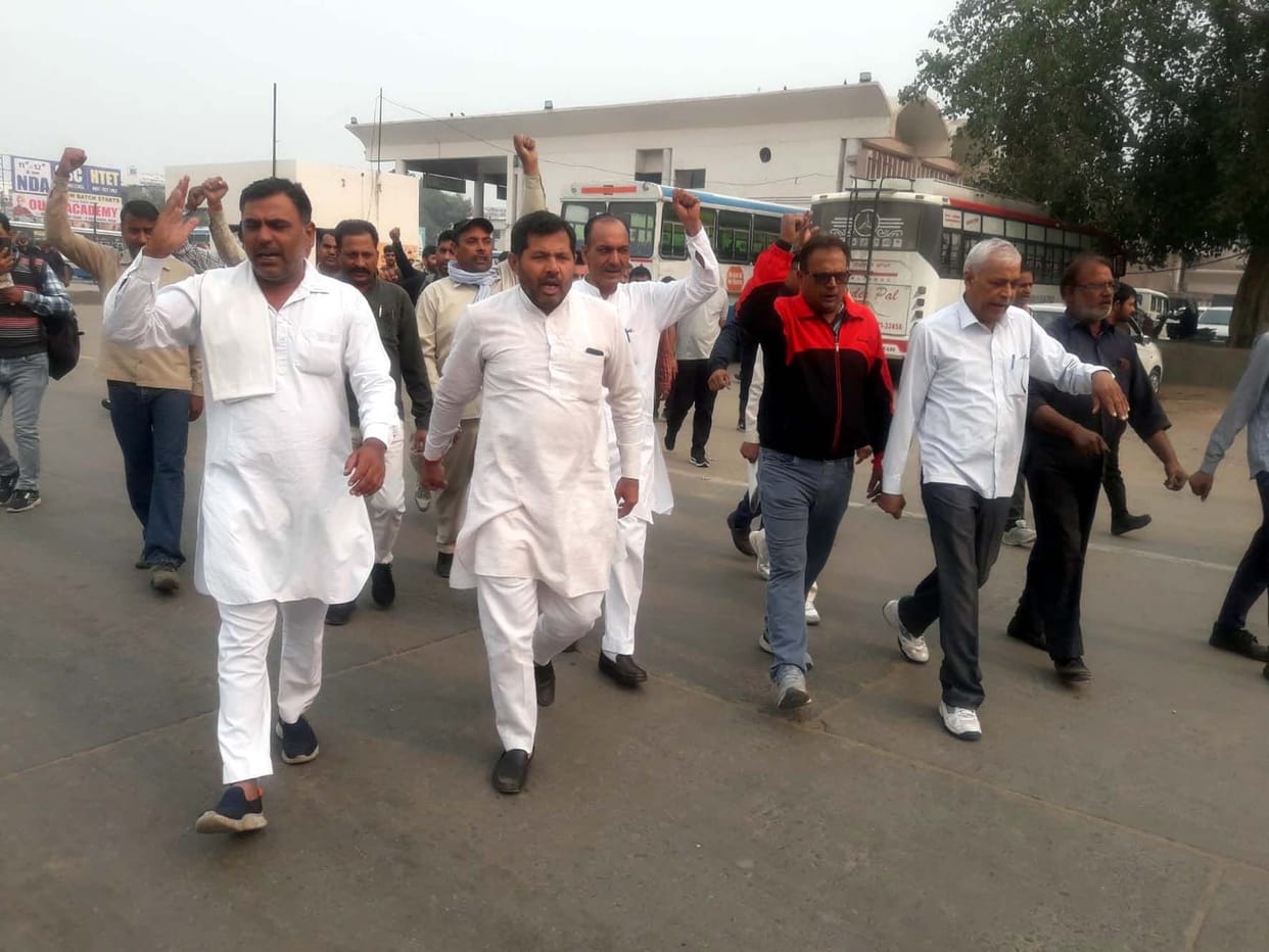 Roadways employees demonstrated in anger over the murder of a driver in Ambala