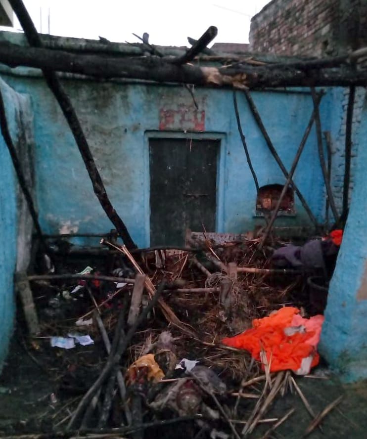 poor man's house burnt in fireworks