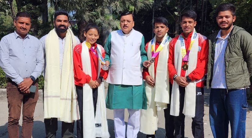 Sports Person Felicitated By Ex MLA Rajesh Shukla