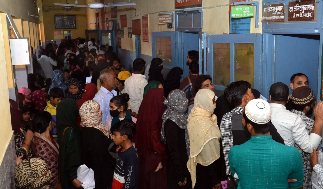 Queue of patients started as soon as the hospital opened