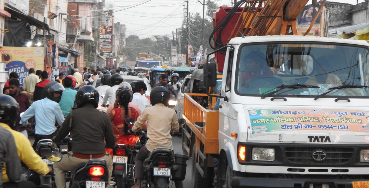 jam in city due to chhath