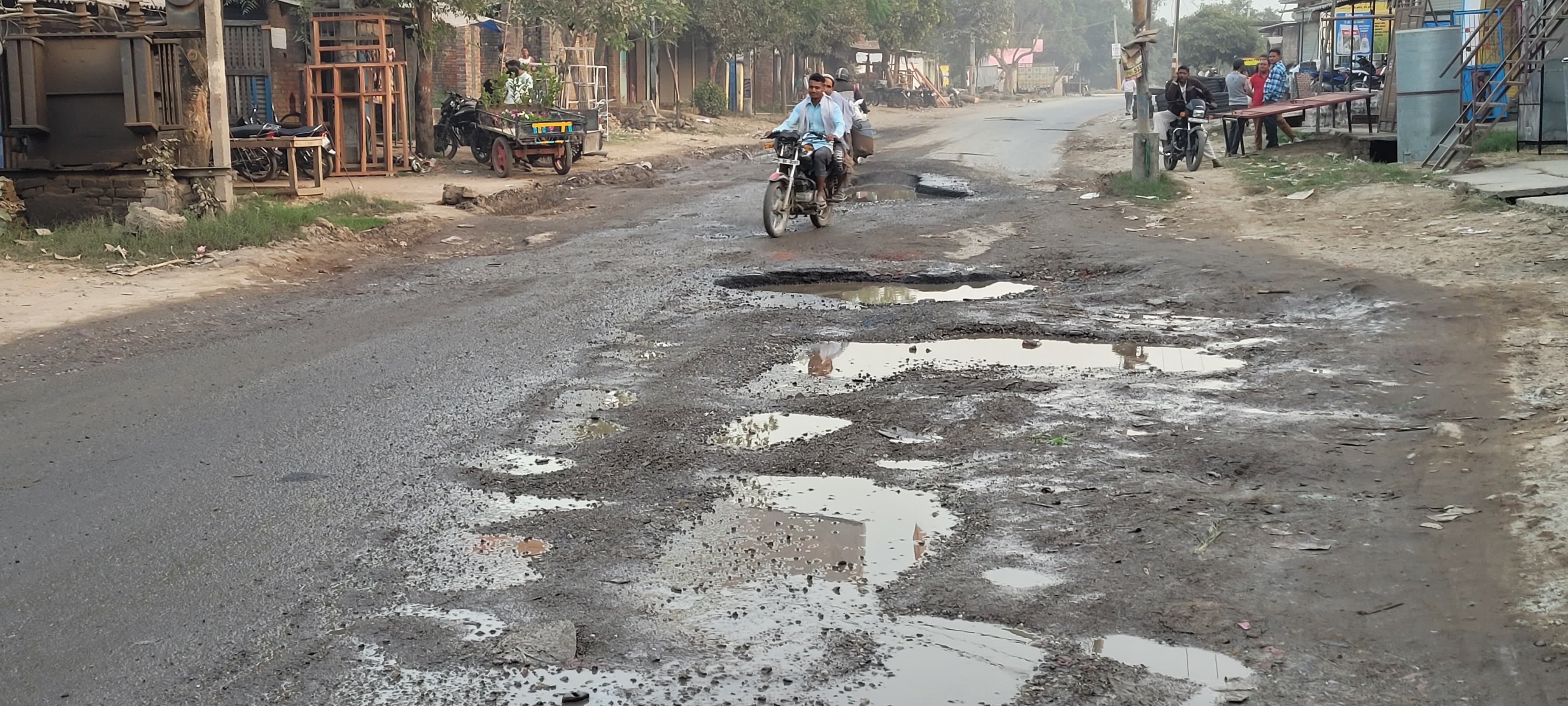 Roads started breaking after three months of repair, turning into potholes