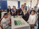 पारस पब्लिक स्कूल भवारना में आयोजित इंटर स्कूल रैपिड चेस प्रतियोगिता का शुभारंभ करते निदेशक महे
