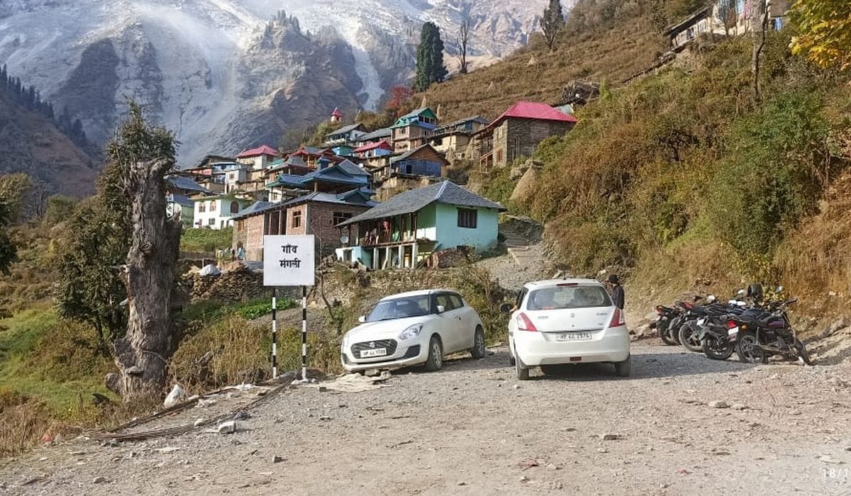 People of Mangli village first look for signal, then talk to relatives.