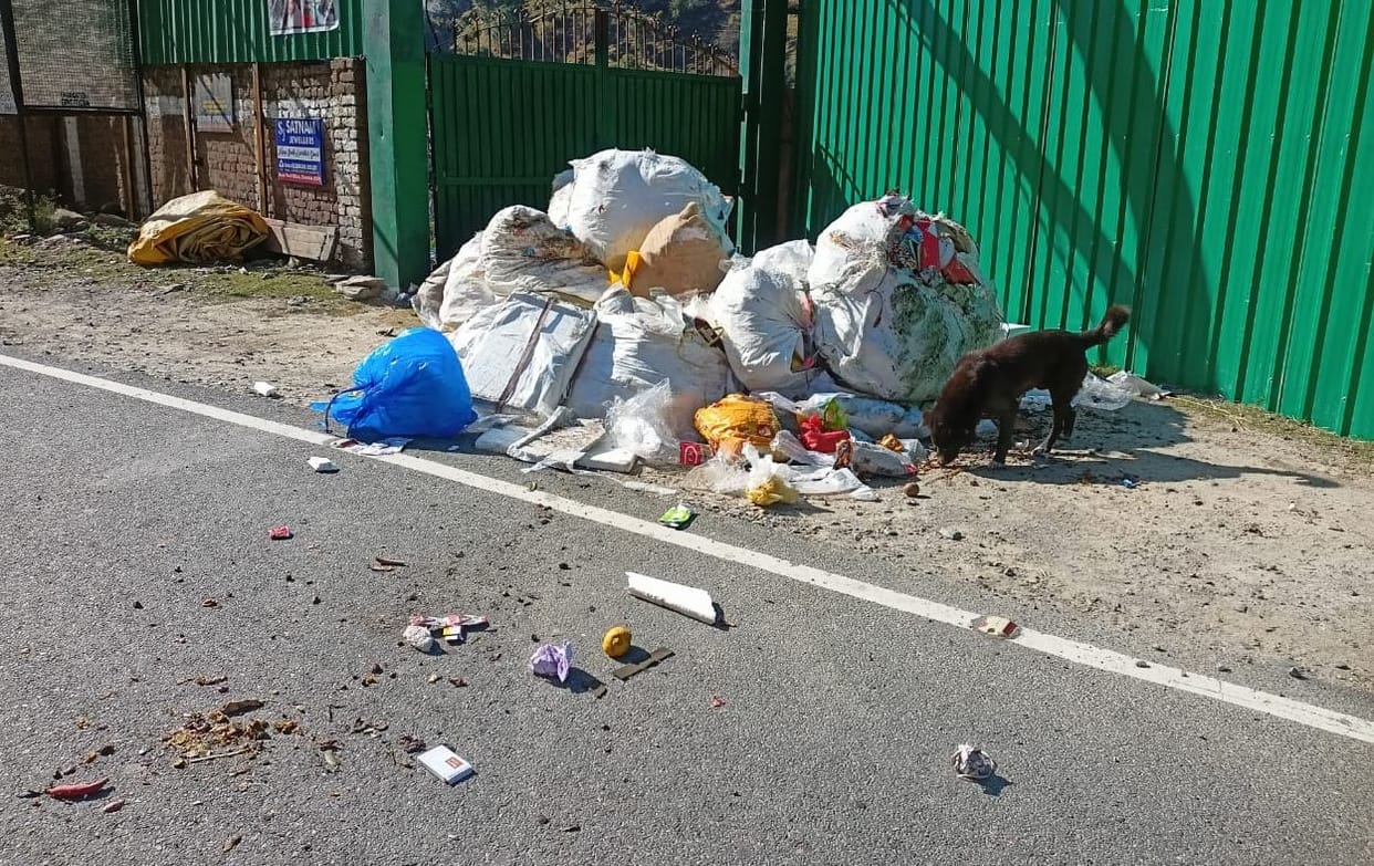 Contractor's vehicles dumped garbage outside the garbage plant center