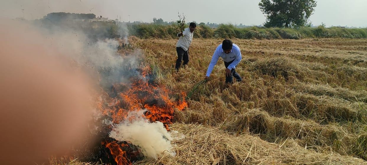 Case registered against ten farmers for burning stubble, fine of Rs 25 thousand