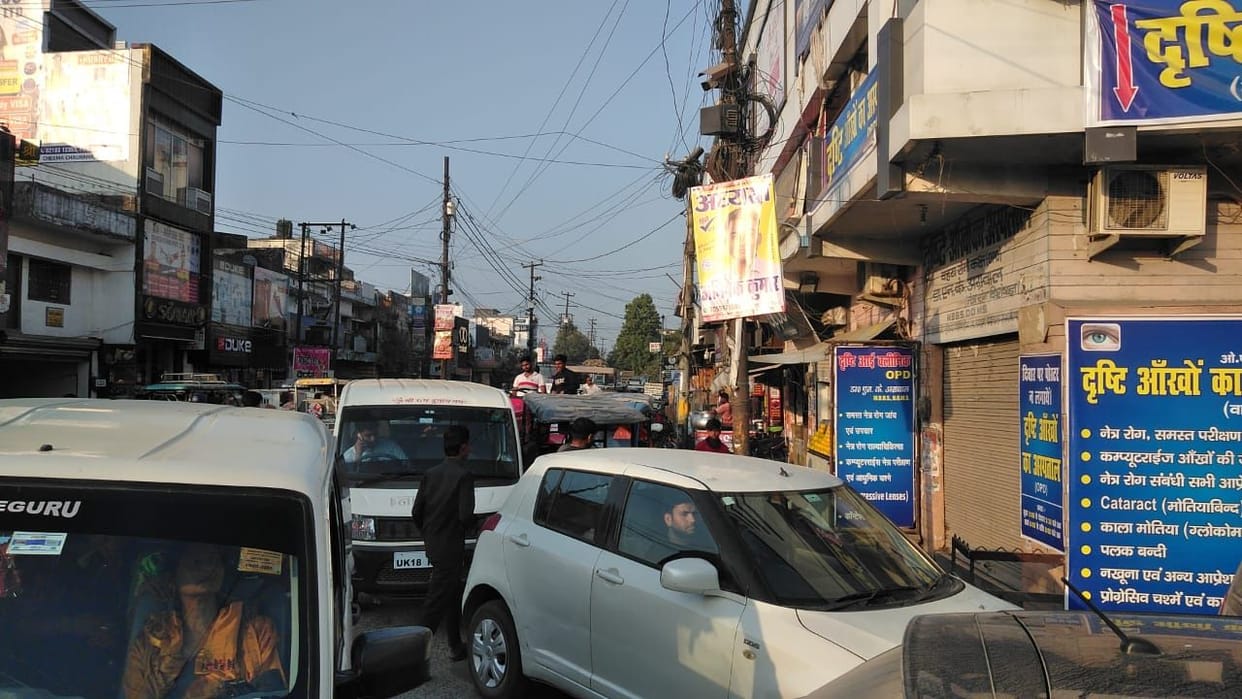 Traffic jam in kashipur