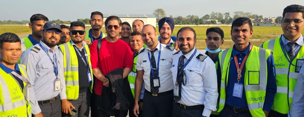 Former Indian Cricket Captain MS Dhoni spotted at Pantngar Airport