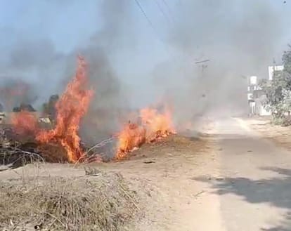 Formality in silt cleaning, farmers stopped JCB