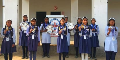 Shivani, Pushpa and Sangeeta won in calligraphy competition