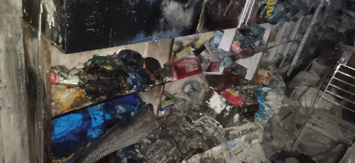 Shop caught fire due to wedding fireworks