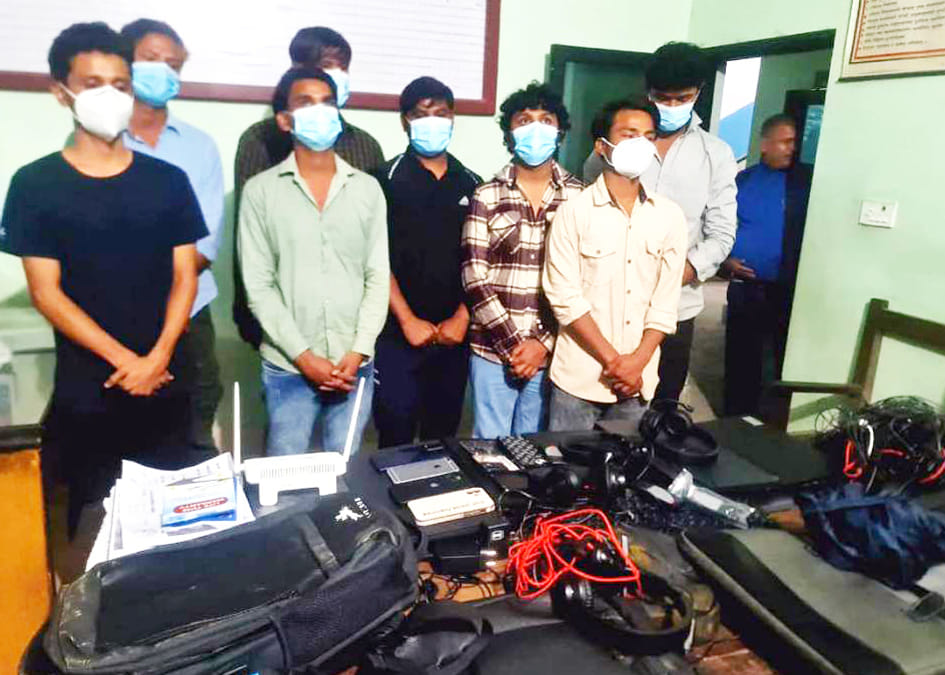 Nine cyber thugs including four Indians arrested