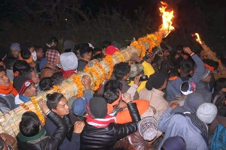 30 feet torch was the center of attraction in Baurani fair
