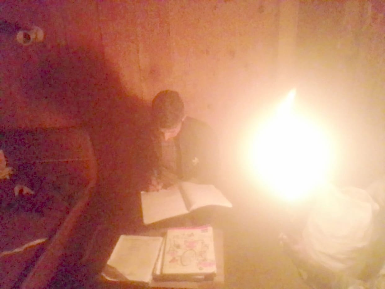 Spent a year studying by candlelight, same situation in annual exams too