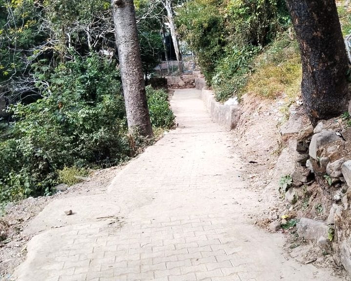 Tiling work started on the road leading to Mint Colony