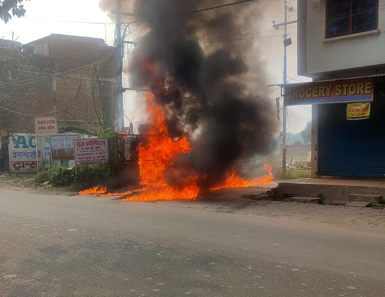 Transformer burnt to ashes