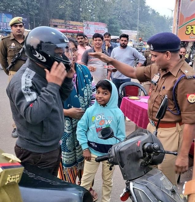 Helmets distributed at the end of traffic month