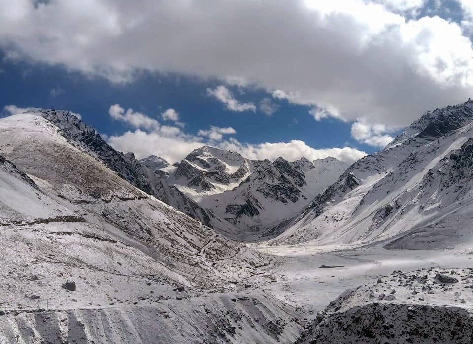 Rain accompanied by snowfall in high Himalayan villages