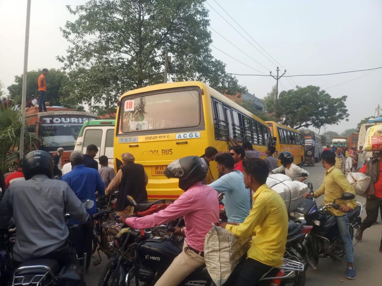 Jam in Baskhari, people got upset
