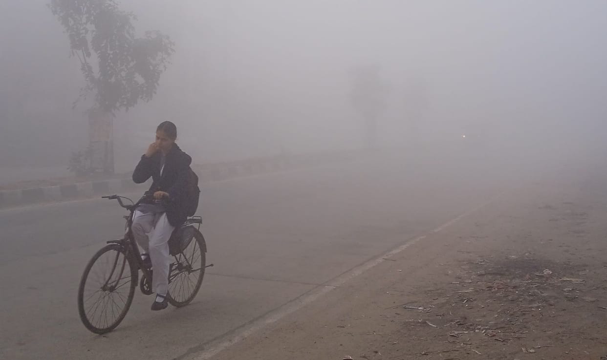 The first morning of December was wrapped in fog
