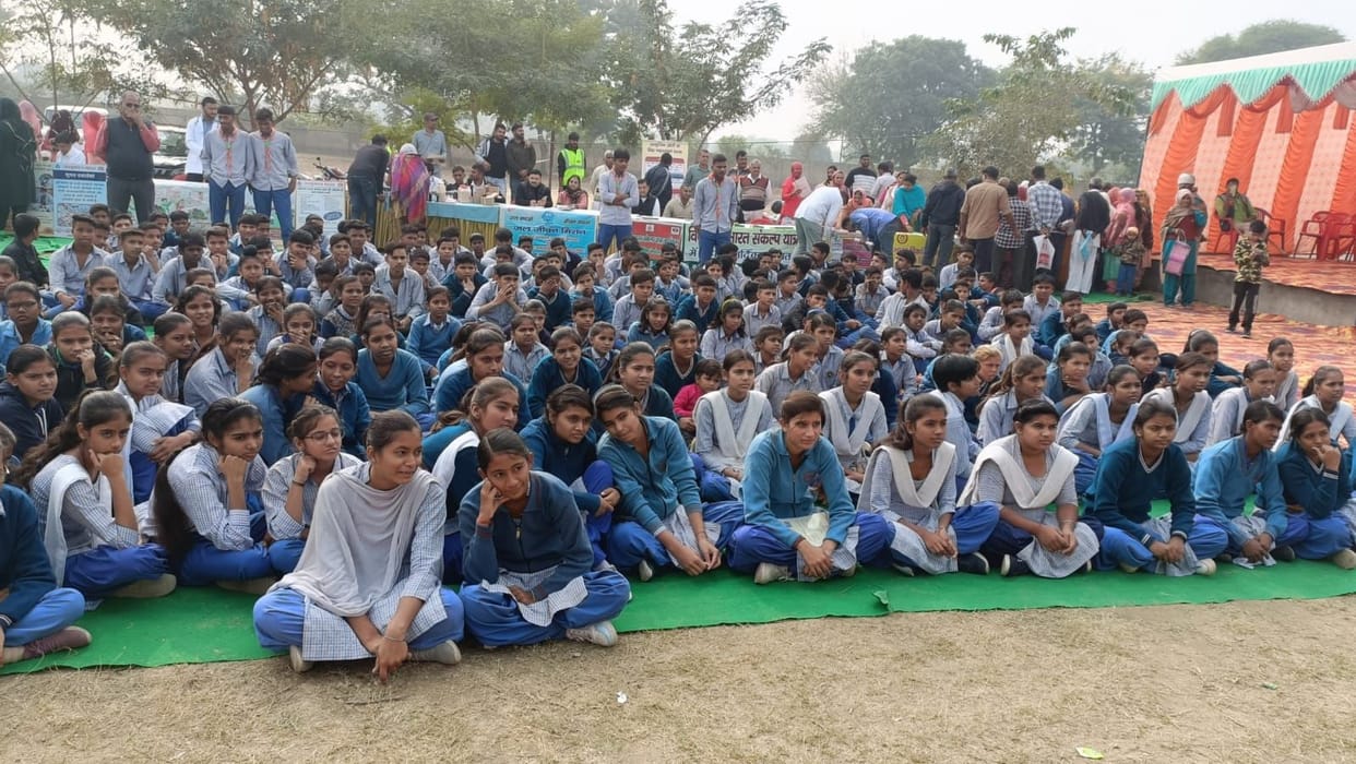 Vikas Bharat Jan Samvad Sankalp Yatra reached Kinana