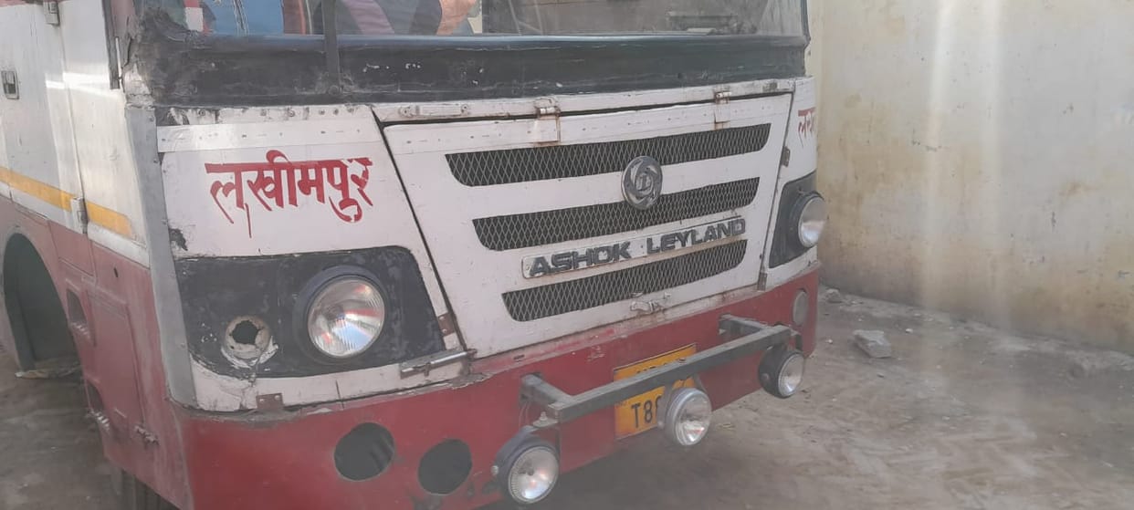 Condition of government buses...no fog lights or reflectors
