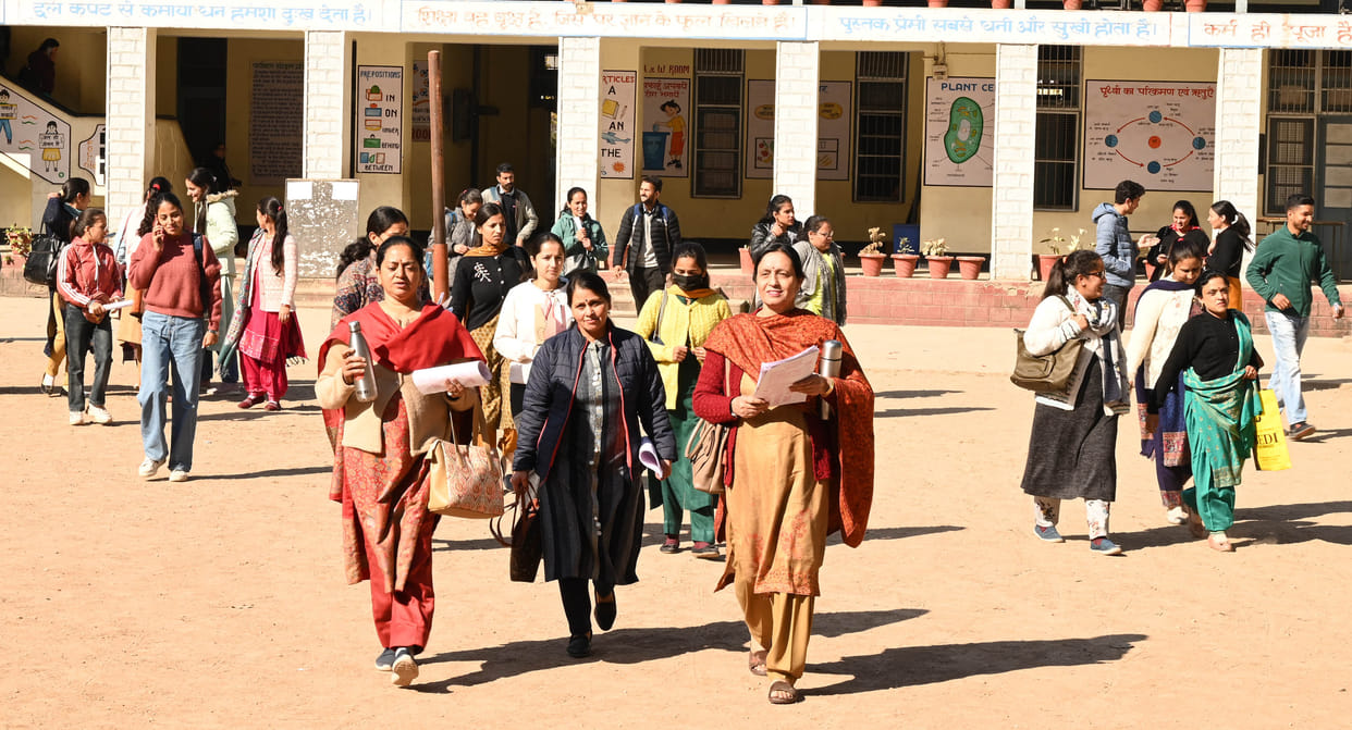 Thousands of candidates appeared for teacher eligibility examination in Mandi.