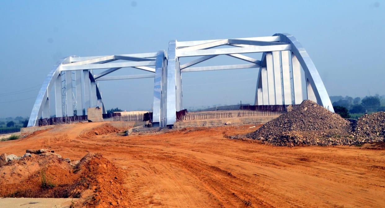 Balwa overhead railway bridge and two power lines of approach road shifted