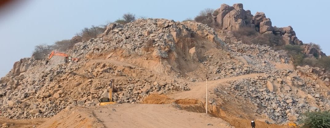 Mining work started in the hills of Kharkadi Sauhan