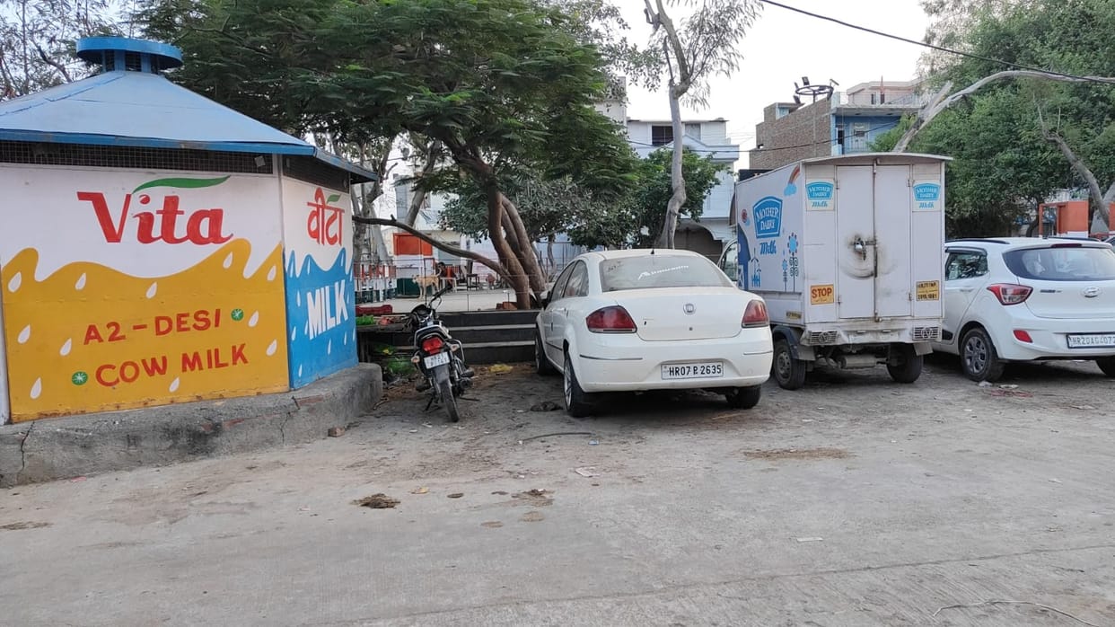 Construction work of public toilet being built near Shaheed Bhagat Singh Park stopped