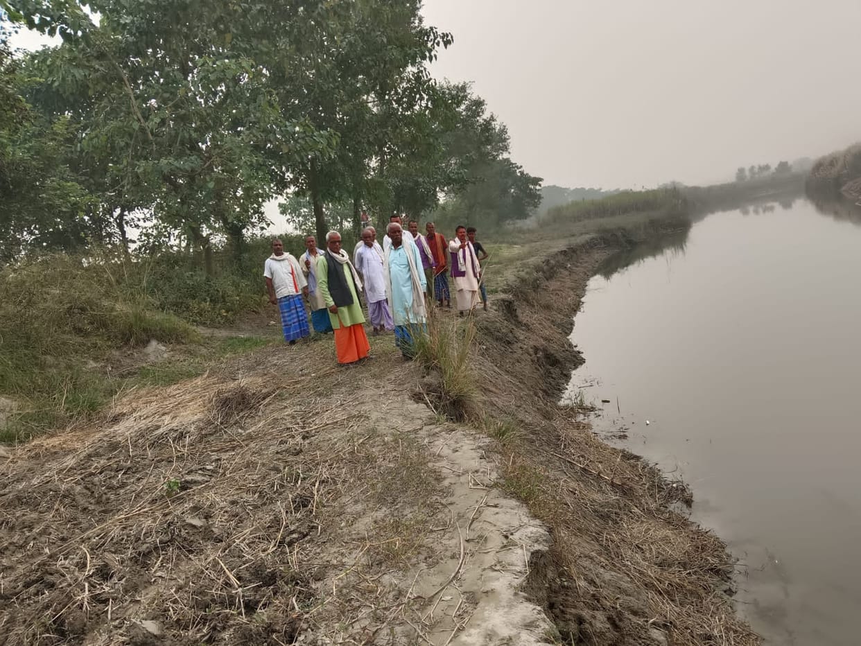Bansi river reaches five meters away from the road