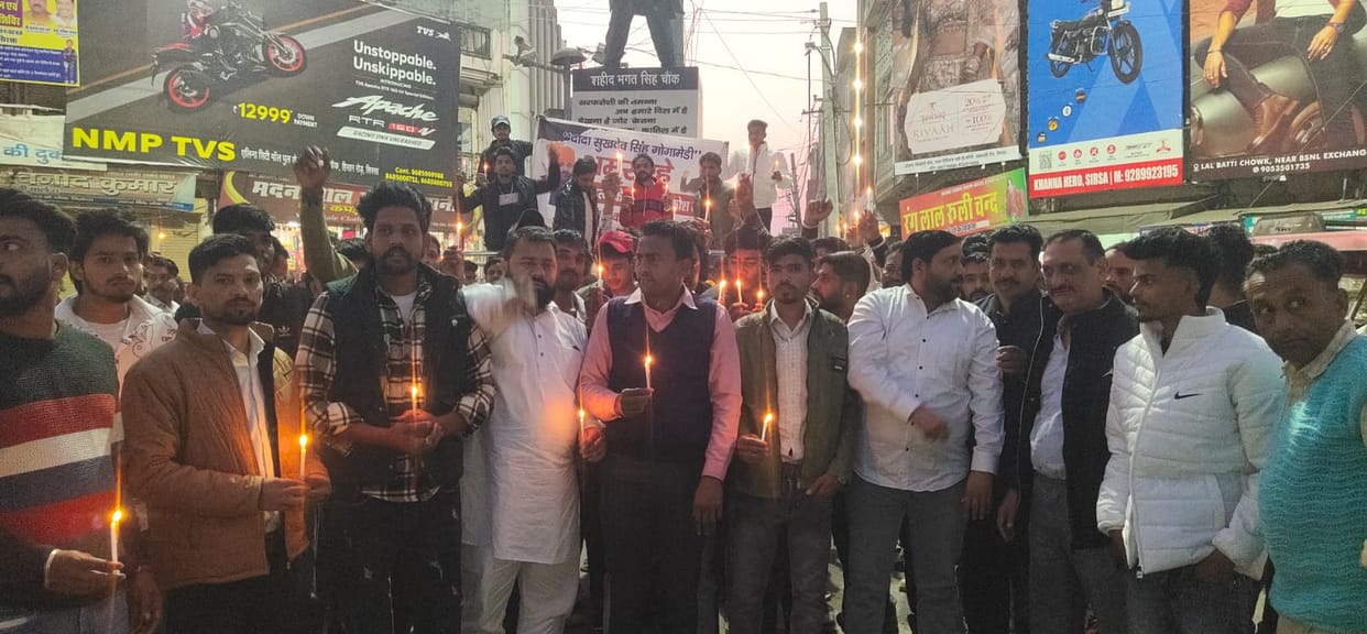 Rajput community takes out candle march in Gogamedi murder case
