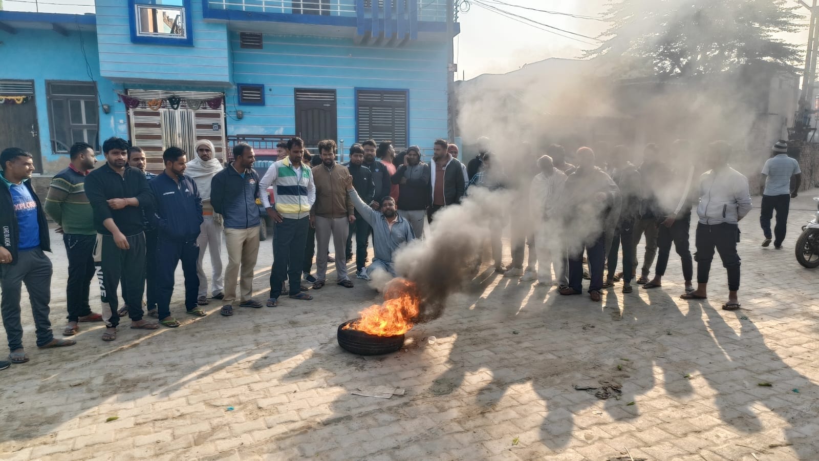 Demonstration against the murder of Sukhdev Singh in village Basai