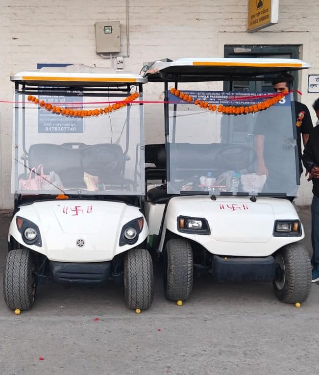 Now passengers will reach the coach from a battery operated vehicle at the railway station