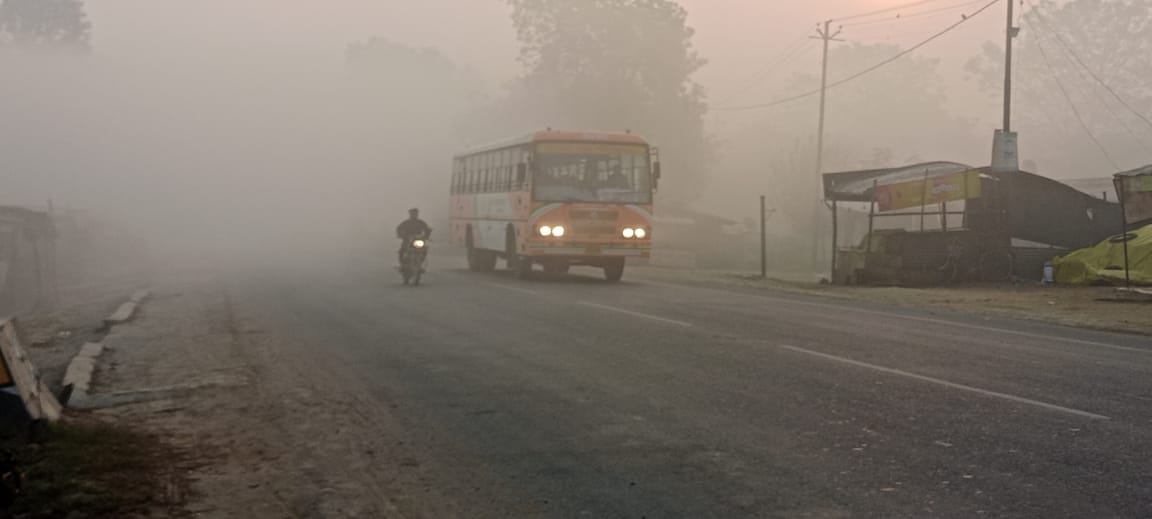 Winds increased the cold, the temperature dropped to nine degrees