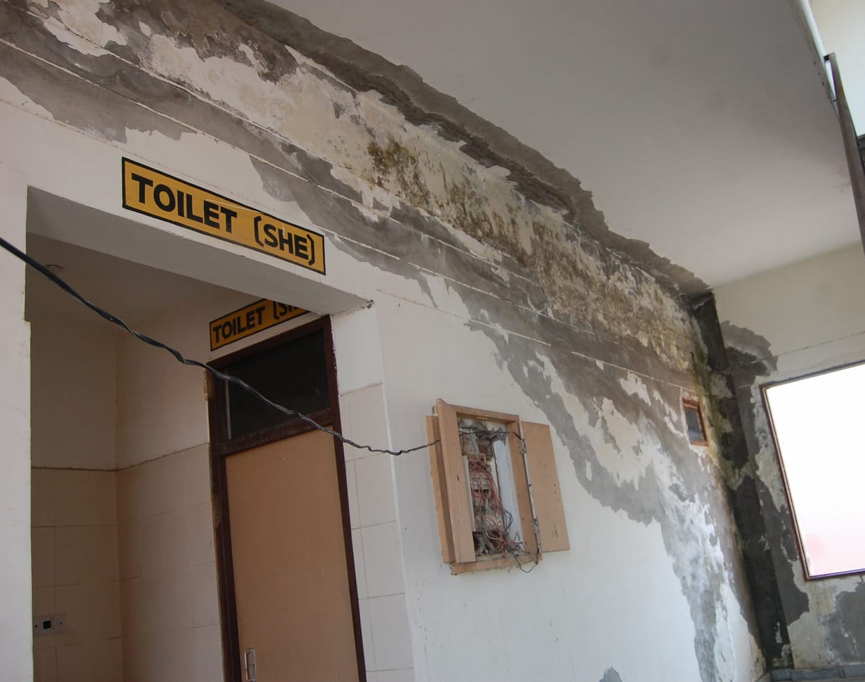 Cracks in the walls of government buildings...