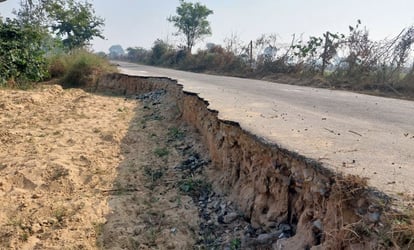 Zarifnagar-Nadha road: Half the road missing, officials say it will be built after a year