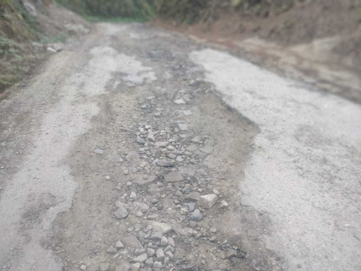 Pati road is full of potholes