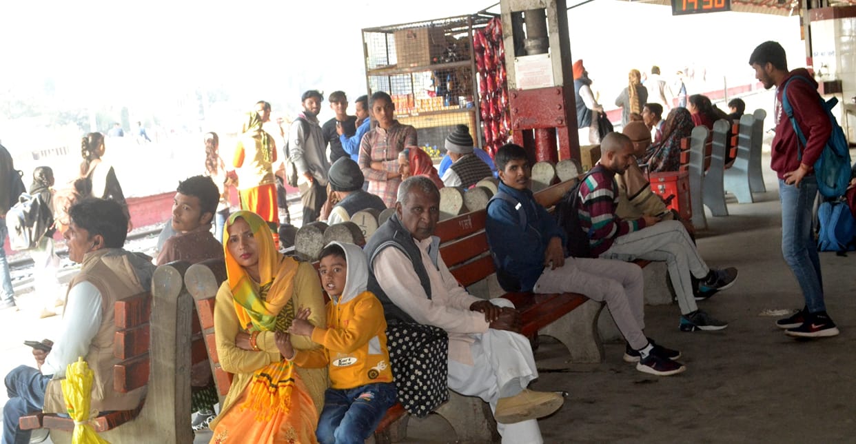 Passengers upset due to trains arriving late, crowd at the station