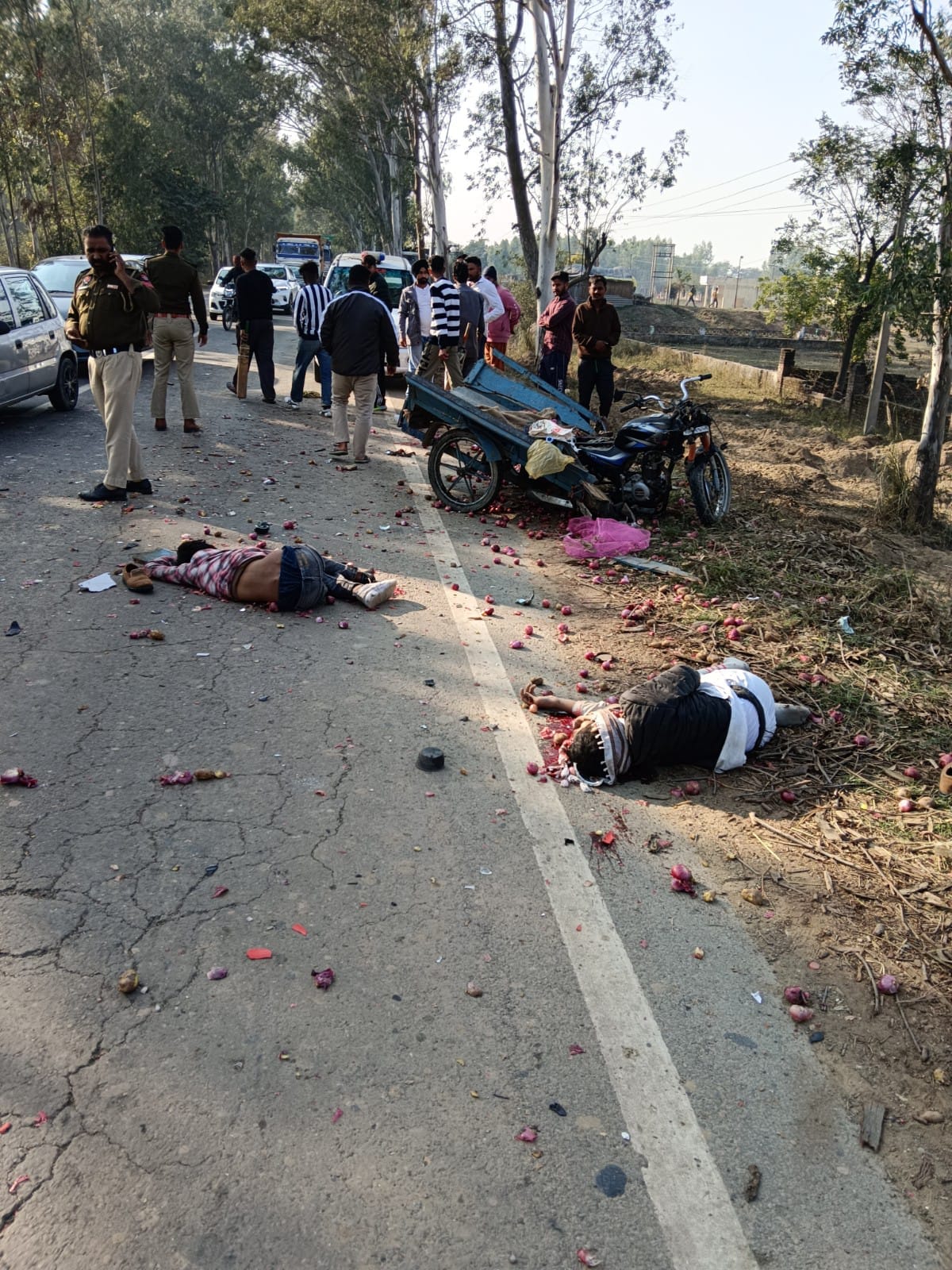 Three people died after being hit by a private bus