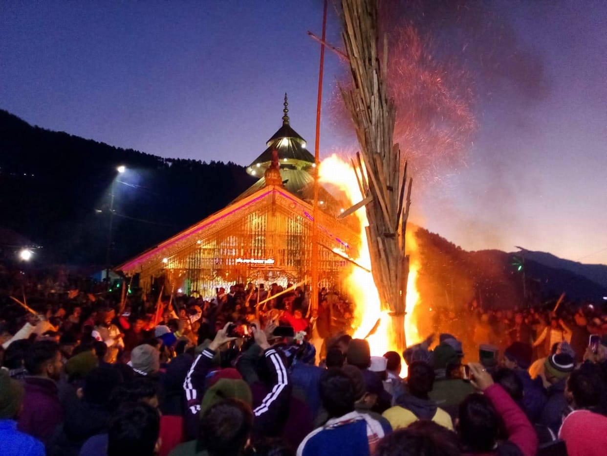 Devlang Fair: Torch lit in Raja Raghunath Temple courtyard