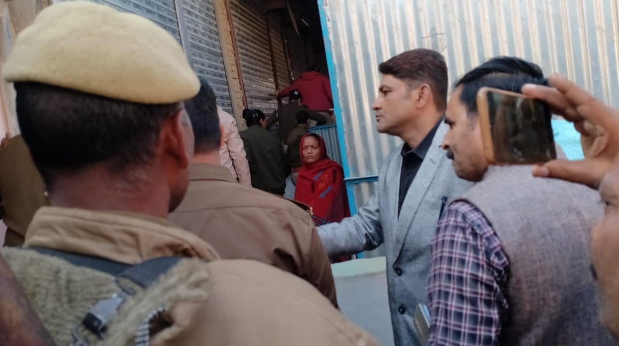 Protest against removal of encroachment