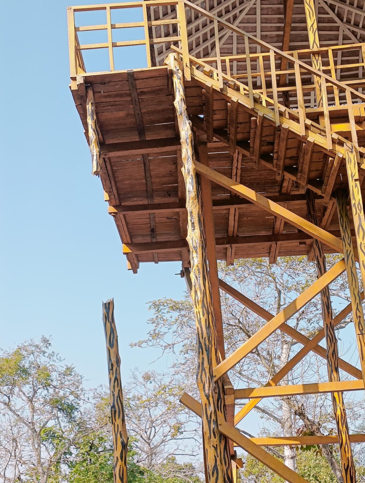 Now broken beam of tourist watch tower found near Chuka